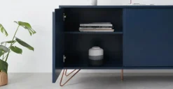Aparador Elona – Azul oscuro y cobre