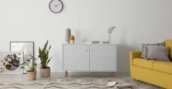 Aparador Hedra – Gris y cobre