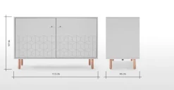 Aparador Hedra – Gris y cobre