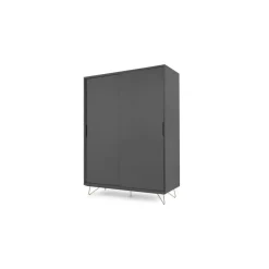 Armario con puertas correderas Elona – Gris carbon