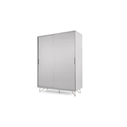 Armario con puertas correderas Elona – Gris y cobre