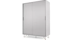 Armario con puertas correderas Elona – Gris y cobre