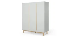 Armario de 3 puertas Jayden – Gris y roble