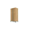 Armario doble Reema – Roble natural y mimbre
