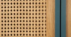 Armario doble Reema – Roble natural y mimbre