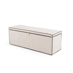 Banco con almacenaje Bergerac – Gris piedra con ribete de contraste