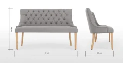 Banco de comedor Flynn – Gris grafito