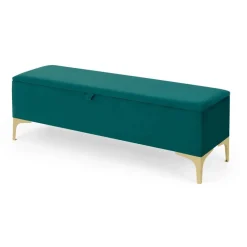 Banco otomana Linnell – Terciopelo azul espuma de mar