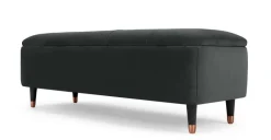 Banco otomana Margot – Terciopelo gris medianoche