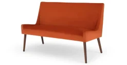 Banco tapizado Higgs – Terciopelo naranja llama