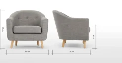 Butaca Lottie – Gris Tiza
