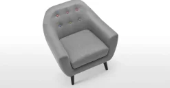 Butaca Ritchie – Gris Perla Con Botones de Colores