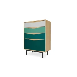 Cómoda Alta Louis – Roble y Verde