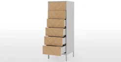 Cómoda Alta Mera – Roble y Gris