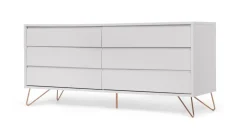Cómoda Ancha Elona – Gris y Cobre