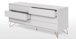 Cómoda Ancha Elona – Gris y Cobre