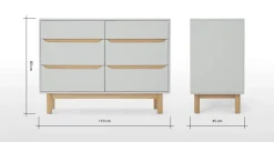 Cómoda Ancha Jayden – Gris y Roble