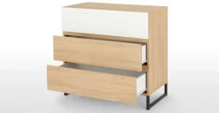 Cómoda Hopkins – Efecto Roble y Blanco