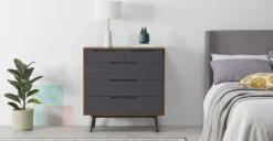 Cómoda Jenson – Roble Oscuro y Gris