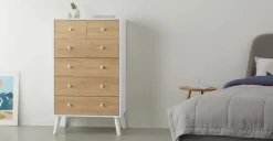 Cómoda Larsen – Efecto Roble & Blanco