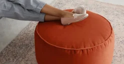 Cojín de Suelo de Terciopelo Lux – Naranja
