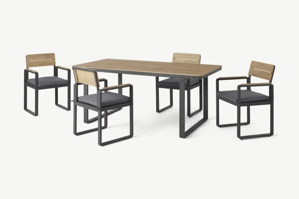 Conjunto de Comedor Topa – Efecto Pino y Gris