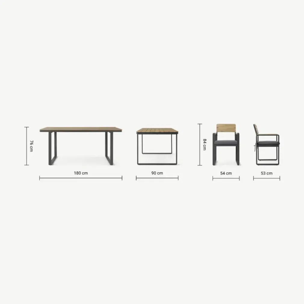 Conjunto de Comedor Topa – Efecto Pino y Gris