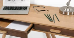 Consola Escritorio Fonteyn – Roble y Nogal ⚡