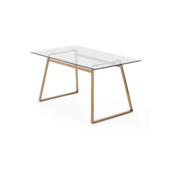 Escritorio Rectangular Haku – Cobre y Cristal