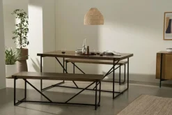 Juego de Bancos y Mesa de Comedor Morland – Roble