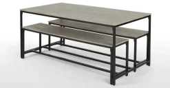 Juego de Comedor de Bancos Lomond – Gris
