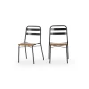 Juego de dos sillas de comedor Wigbert – Pino y negro