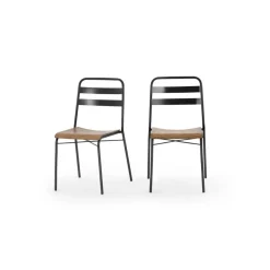 Juego de dos sillas de comedor Wigbert – Pino y negro