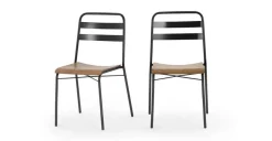 Juego de dos sillas de comedor Wigbert – Pino y negro