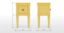 Juego de 2 Mesitas de Noche Vintage Bourbon – Amarillo Mostaza