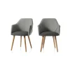 Juego de 2 sillas carver de comedor Lule – Gris marga y gris granizo y roble