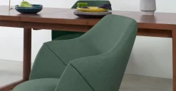 Juego de 2 sillas carver de comedor Lule – Verde bahia y nogal