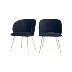 Juego de 2 sillas de comedor Adeline – Azul Real