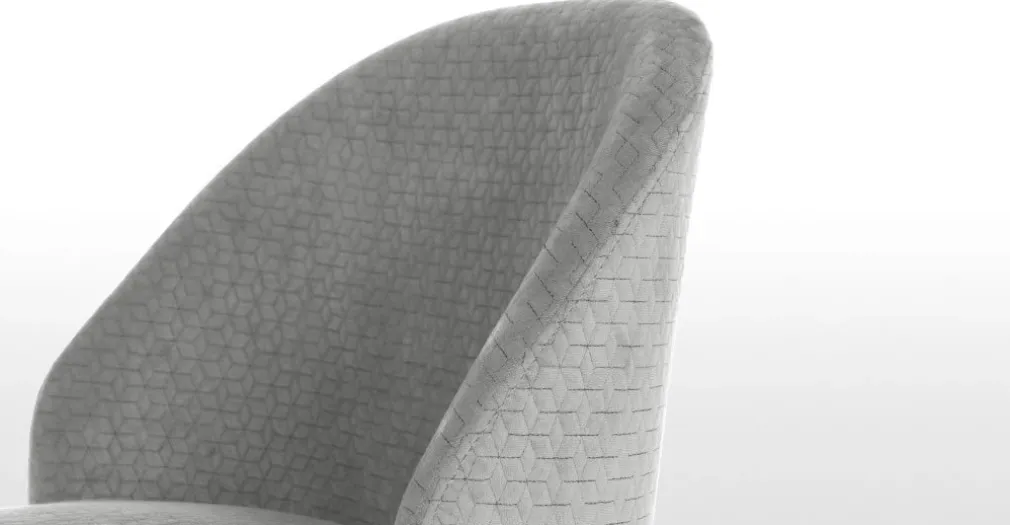 Juego de 2 sillas de comedor Alec – Gris acolchado