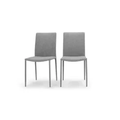 Juego de 2 sillas de comedor Braga – Gris perla