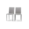 Juego de 2 sillas de comedor Braga – Gris perla con patas negras