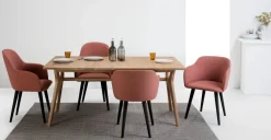 Juego de 2 sillas de comedor carver de respaldo alto Stig – Rosa viejo y negro