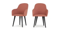 Juego de 2 sillas de comedor carver de respaldo alto Stig – Rosa viejo y negro