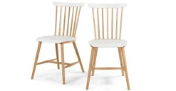 Juego de 2 sillas de comedor Deauville en roble y blanco