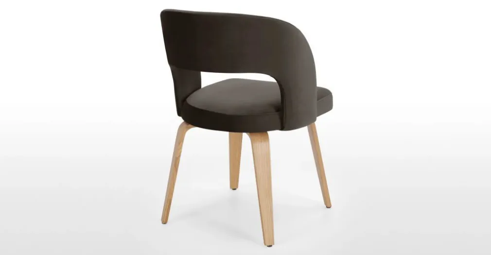 Juego de 2 sillas de comedor Enid – Terciopelo gris nutria
