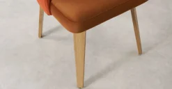 Juego de 2 sillas de comedor Enid – Terciopelo naranja y dorado