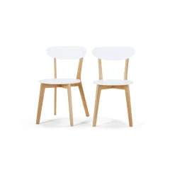Juego de 2 sillas de comedor Fjord – Roble y blanco