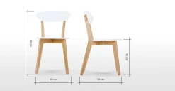 Juego de 2 sillas de comedor Fjord – Roble y blanco