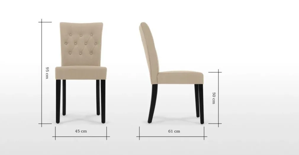 Juego de 2 sillas de comedor Flynn – Beis Biscuit y negro