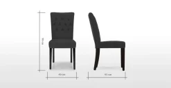 Juego de 2 sillas de comedor Flynn – Negro medianoche